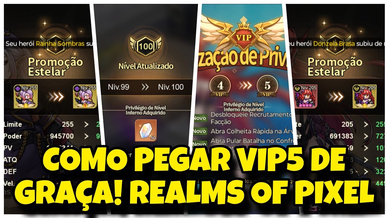 🤯COMO PEGAR VIP5 DE GRAÇA E RÁPIDO EM REALMS OF PIXEL! - YouTube