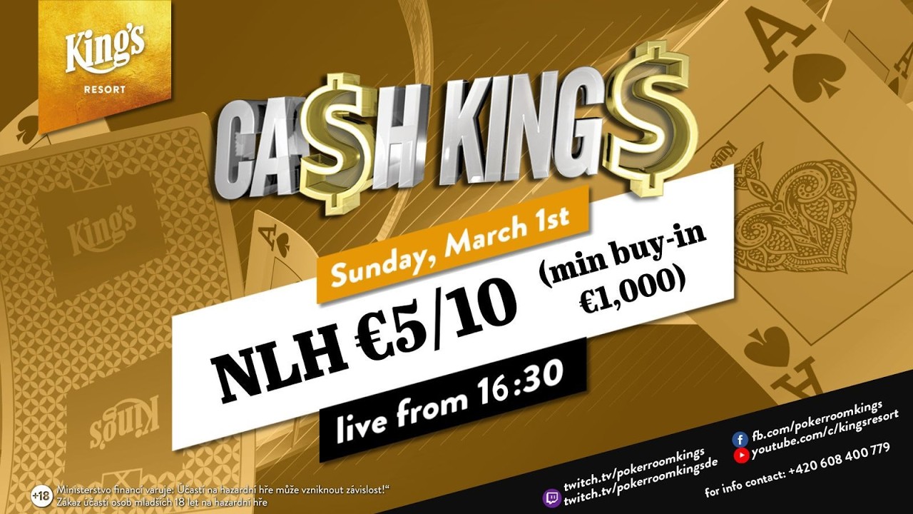 🤑 Ca$h King$ Special €5/€10 NLH Cashgame live from King's Resort! - 🎙Table sound only
