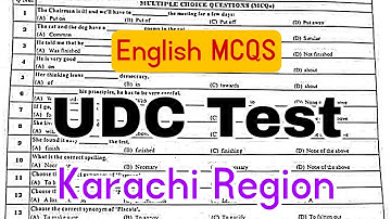 UDC Upper Division Clerk FBR Test Regional Tax Office Karachi English Preposition Synonyms Antonyms