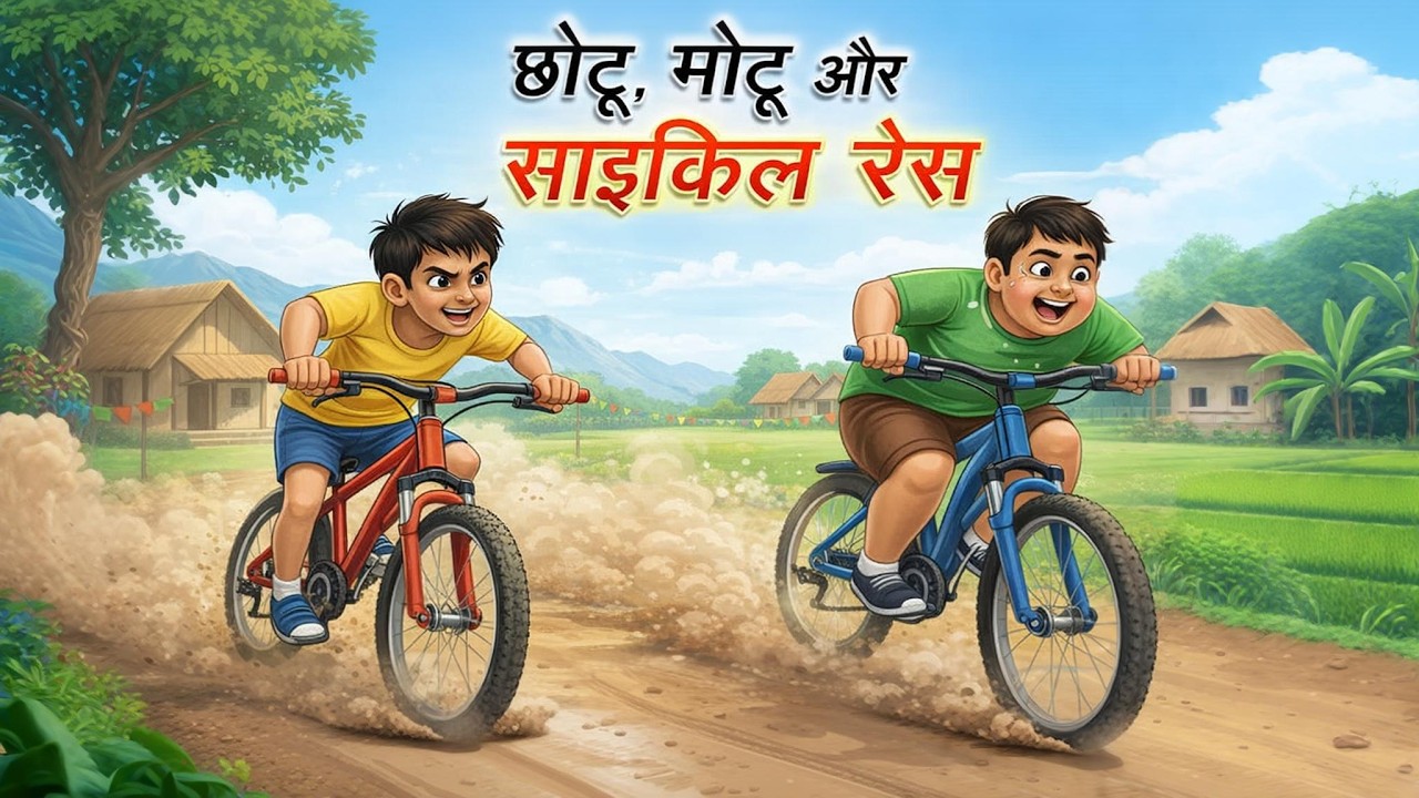 छोटू, मोटू और साइकिल रेस | Hindi Moral Story for Kids | Hindi Kahani | Moral Bedtime Stories