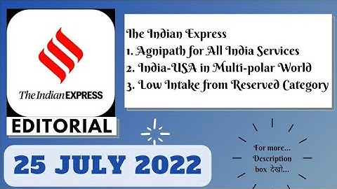 25th July 2022 | Gargi Classes The Indian Express Editorials and Ideas Analysis | By R.K. Lata