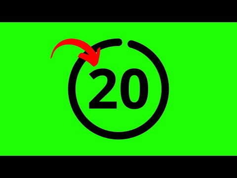 The Most Simplest 20 Seconds Green Screen Countdown Timer - No sound (Black Version)