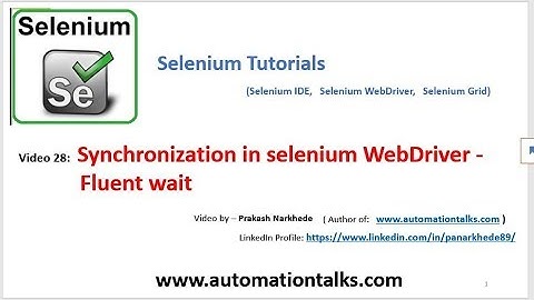 Selenium Video 28 - Synchronization In Selenium Webdriver - Fluent Wait