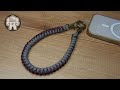 パラコードを使ってスマホ・カメラハンドストラップの作り方 ツートンカラー シンプルつゆ結び