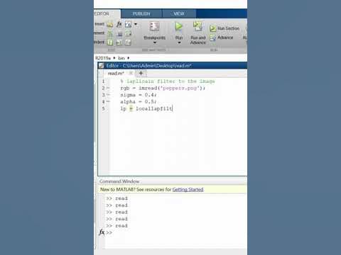 Laplacian filter in Matlab - YouTube