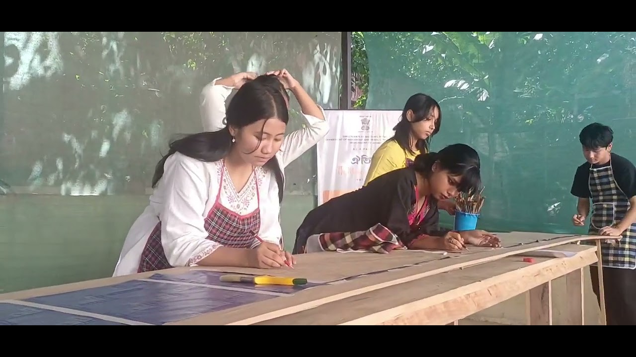 Scroll painting workshop org by Assam  state museum 