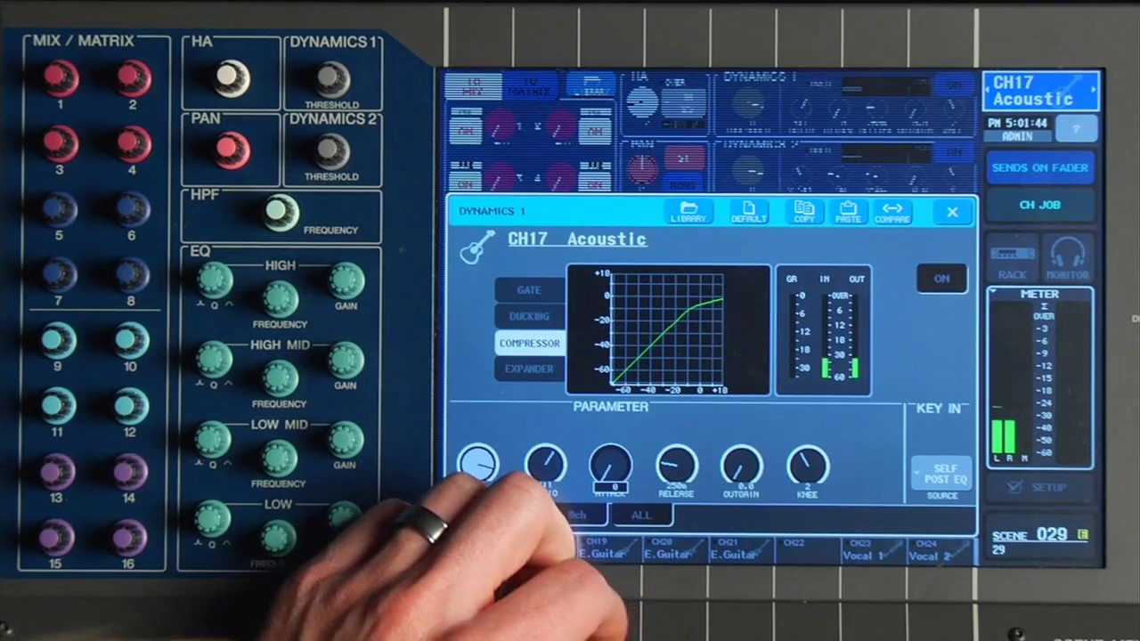 How to EQ and Compress Acoustic Guitar Yamaha M7CL YouTube