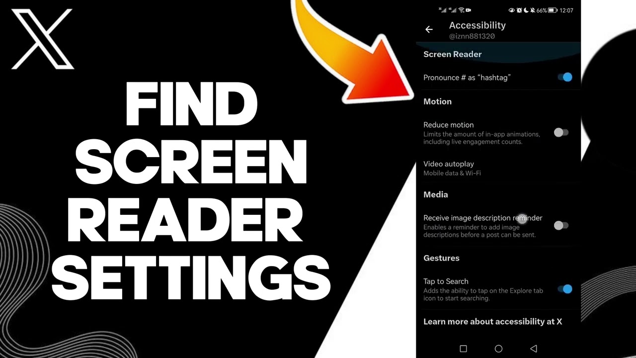 How To Find Screen Reader Settings On X Twitter App