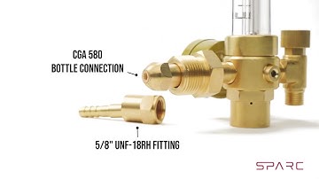 360° Tour of the SPARC SP00005 0-70 CFH Argon Flowmeter and Regulator for MIG and TIG Welders