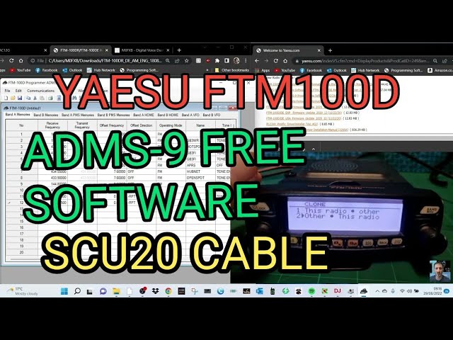 YAESU FTM100D ADMS (FREE/) scu20 cable -Software Programme Memory