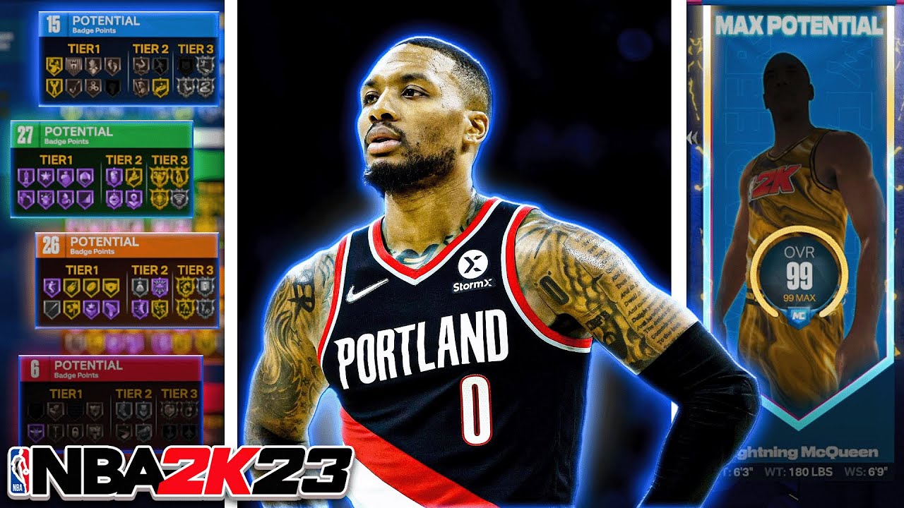 NBA 2K23 6'3 DAMIEN LILLARD BUILD - 74 BADGE UPGRADES - DEMIGOD POINT ...