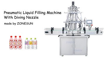 How To Use ZS-YT4T-4D Pneumatic Liquid Filling Machine With Diving Nozzle