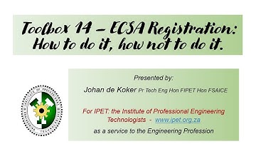 Registration of Technologists at ECSA - 