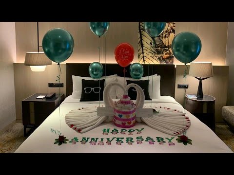 anniversary-room-decoration-ideas-at-hotel-|-home-|-romantic-|-love-|