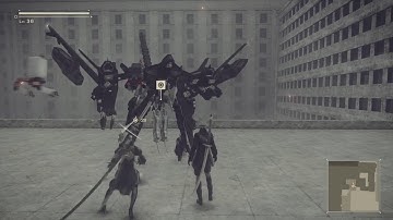 NieR:Automata 9S Goliaths Hacking Strategy city fight