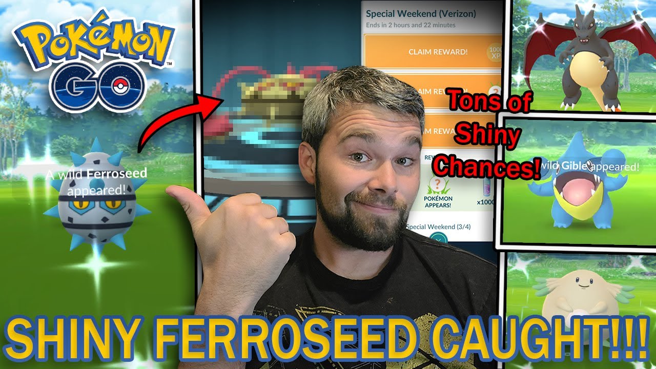 SHINY FERROSEED CAUGHT! VERIZON LIMITED RESEARCH COMPLETE!(Pokémon GO Verizon Event)