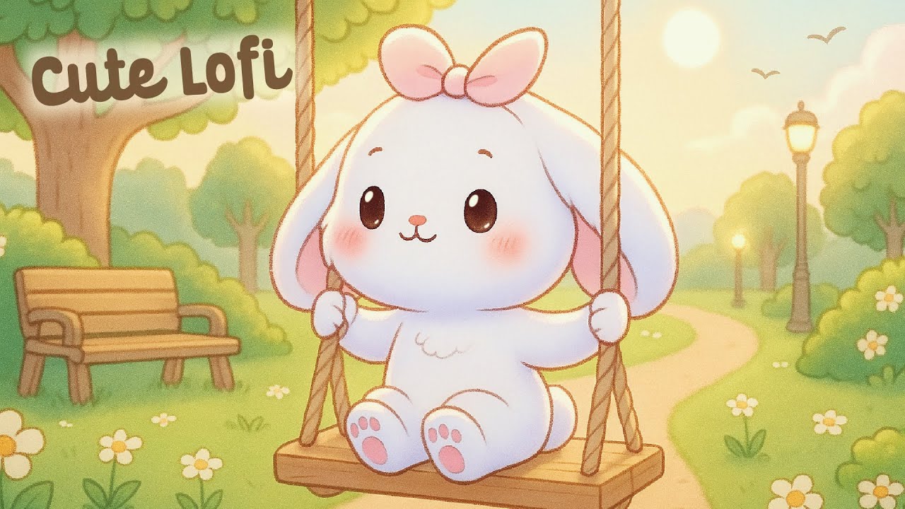 Cute Lofi Bunny 🐇🌸 4 Hour Happy Lofi Song 🎹 cute & relaxing music ✨ [Lofi Hip Hop]