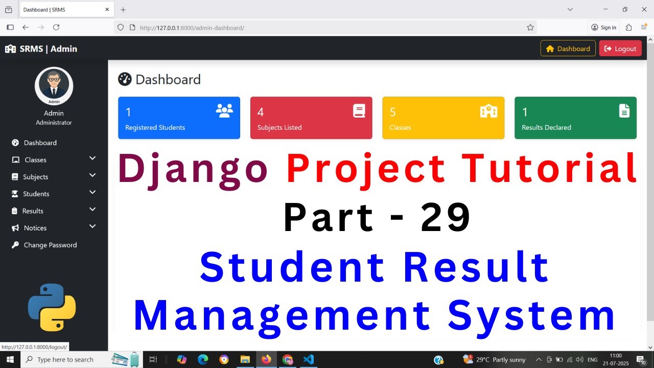 Django Project Tutorial #29 (Hindi) | Change Admin Password with ...