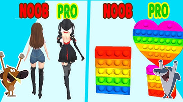 Perfect Level #50 NOOB VS PRO VS HACKER in Good Girl BadGirl, Fidget Rush- android ios Zig vs Sharko