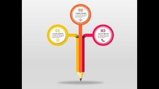 Pencil infographic in Microsoft PowerPoint. PPT tricks.