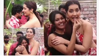 Crazy Fans Hug Actress Raashi Khanna At The Celebration Of Her 8 Years Journey In Film Industry Ii
