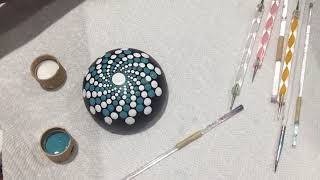 Swirling Dot Mandala on Stone 🎨 | Relaxing Hand-Painted Mandala Art
