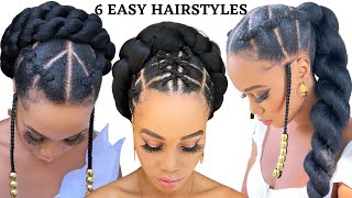 🔥6 QUICK & EASY RUBBER BAND HAIRSTYLES ON  NATURAL HAIR / TUTORIALS / Protective Style / Tupo1