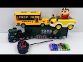 Unboxing RC School bus, RC Crayon Shin-chan Cartoon Car,RC Urban transport truck,EV Armored truck
