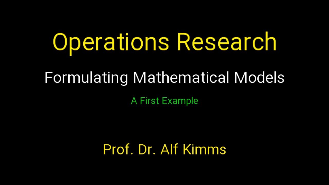 operations research mathematical model examples