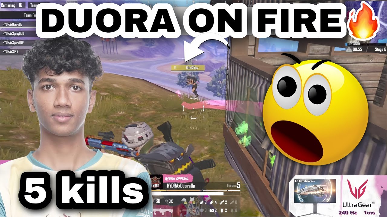 Hydra Duora On Fire🔥 | Hydra Duora Solo 5 Kills In Skyesports champion series | Hydra Official