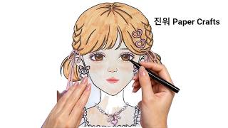 [🚀paperdiy] 인사이드아웃 메이크업 ASMR 'INSIDE OUT 2' Makeup Tutorial 🔇No music 종이놀이