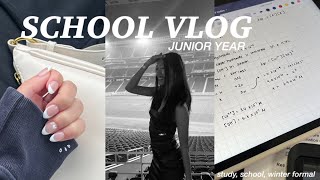 SCHOOL DAYS (junior year)🪩🏃🏻‍♀️: study, track, friends, winter formal
