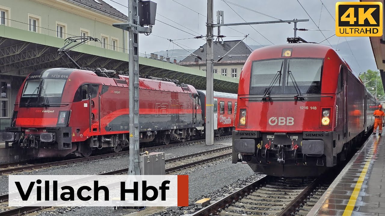 Villach Hbf 22.05.2025 – Regenwetter, CityShuttle & internationale Züge im Kärntner Hauptbahnhof