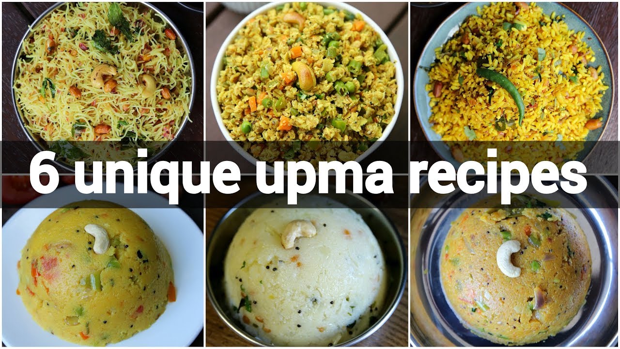 6 types of upma recipes collection | best south indian upma varieties | upma recipes | Hebbar | Hebbars Kitchen