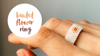 Modern beaded ring DIY | Seed bead pattern and tutorial screenshot 4