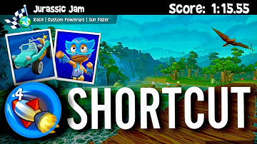 PowerUp Strategy to WIN Jurassic Jam + ROCKET BOOST SHORTCUT!