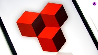 Very Easy!! Draw  Impossible Cube In Procreate | 3D illusion Cube | Satisfying  Art | Art with A.