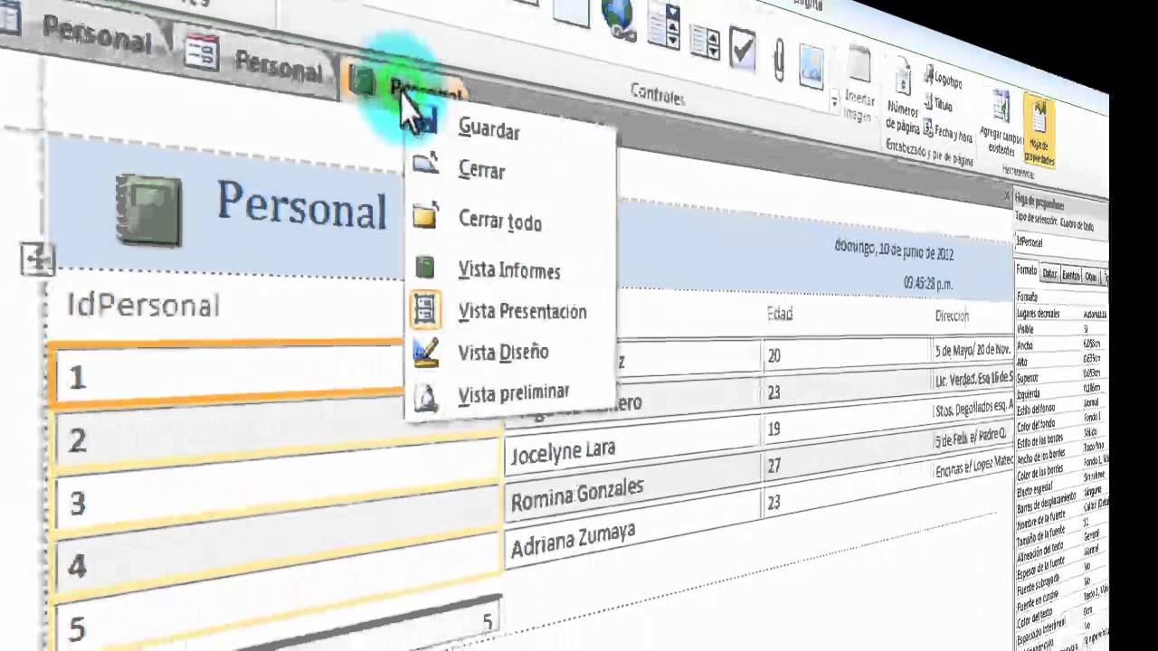 crear base de datos web access 2010