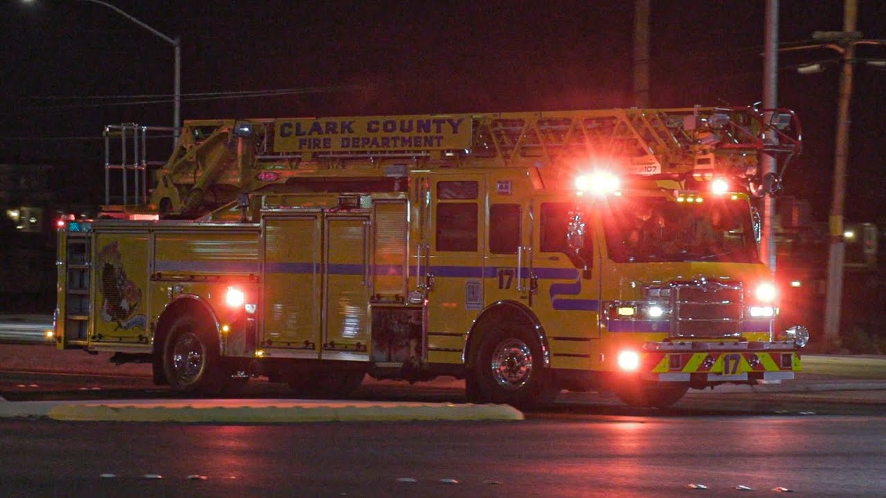 *U-TURN* Clark County Fire Department Truck 17 Responding Code 3 - YouTube