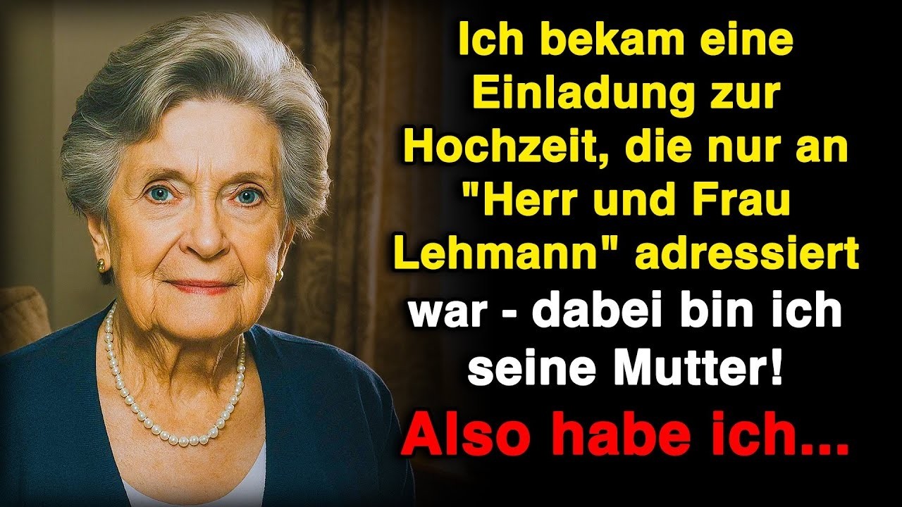 Ich bekam eine Hochzeitseinladung für „Herr und Frau Lehmann“ – Ich bin seine Mutter! Was jetzt