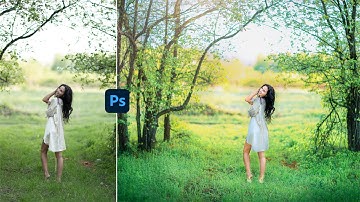 Amazing Soft Greenish Photo Retouching Tutorial & Color Grading 022# | Photoshop cc 2022