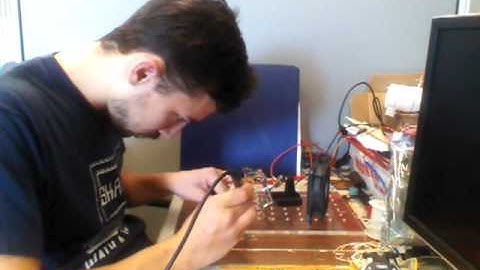 Soldering the last half of the LED cube layers