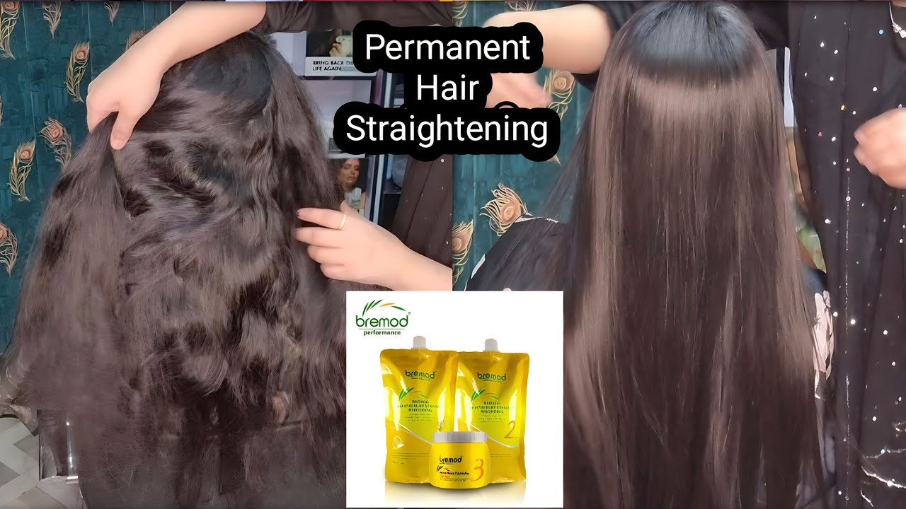 Permanent Hair Straightening with Bremod Keratin Rebounding on Virgin Hair YouTube
