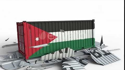 Container with Flag of Jordan Breaks Container with EXPORT Text | Motion Graphics - Videohive te...