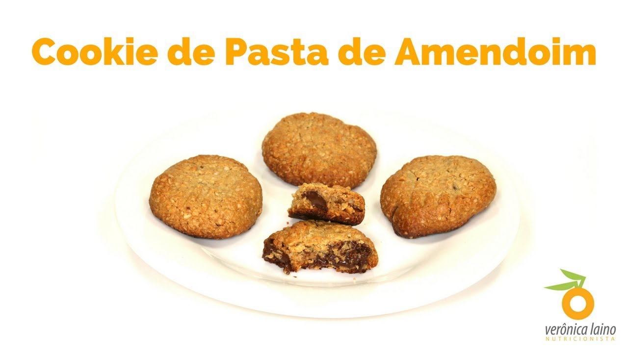 COOKIE FIT DE PASTA DE AMENDOIM COM CHOCOLATE - RECEITA SIMPLES E MUITO FÁCIL - SEM LACTOSE
