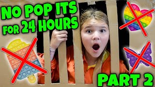 No Pop It Fidget Toys For 24 Hours Part 2! 24 Hours In A Box Fort! She Escaped