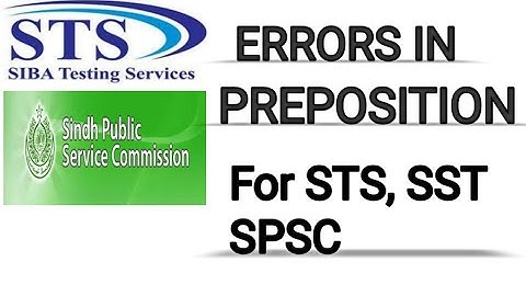 Errors in Preposition | Spotting the error | STS | SST | SPSC | #jobsmcqs #bps5to15 #ibajobs