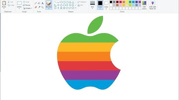How to draw Apple Logo (1977) on computer using Ms Paint | iPhone Logo Drawing.
