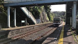 JR内房線209系(千マリC620編成)竹岡駅到着。