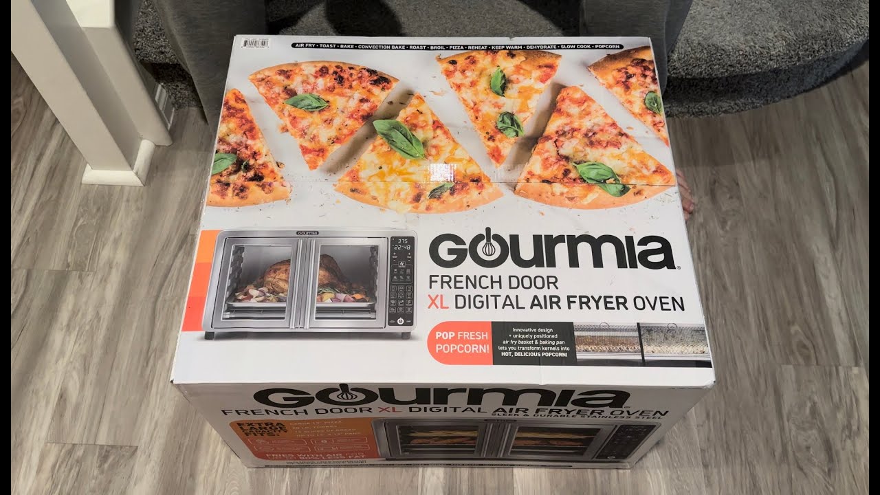 Gourmia Digital Air Fryer Toaster Oven with Single-Pull French Doors, New